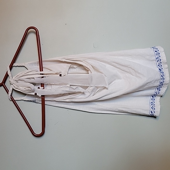 American Eagle Womens Size Small Flowy Halter Top Ribbon and Bead Ties - Picture 3 of 9